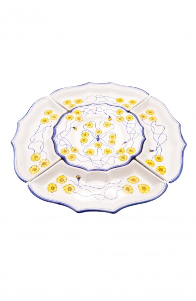 Antipastiera 5 pezzi Margherite Chini