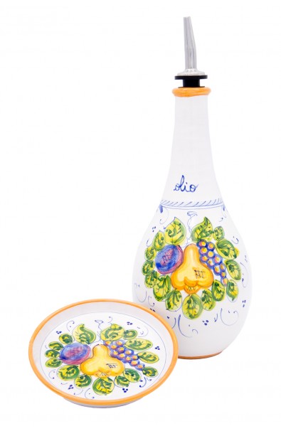 Bottiglia olio con piattino Autunno