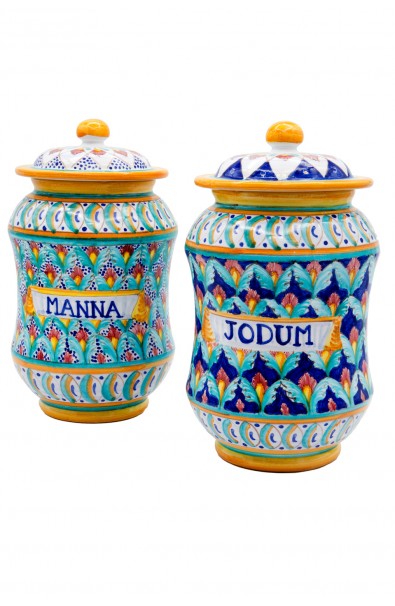Coppia di vasi farmacia – Manna E Jodum