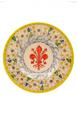 Piatto ceramica artistica – Giglio e Aster