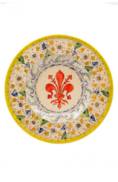 Piatto ceramica artistica – Giglio e Aster