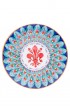 Piatto ceramica fine – Giglio e Foglina Turchese